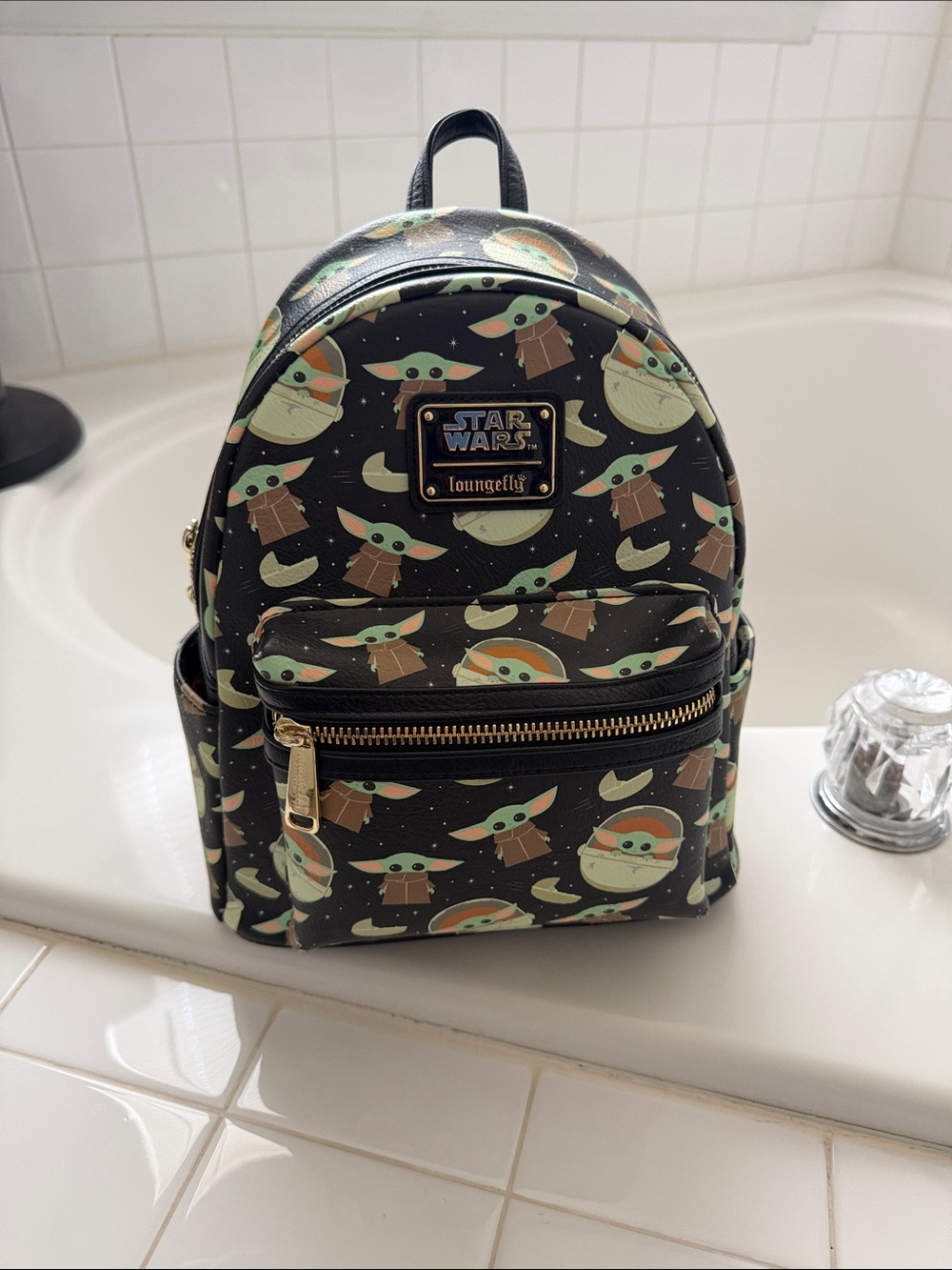 Loungefly Star Wars The Child Mini Backpack - Black, Green, Brown